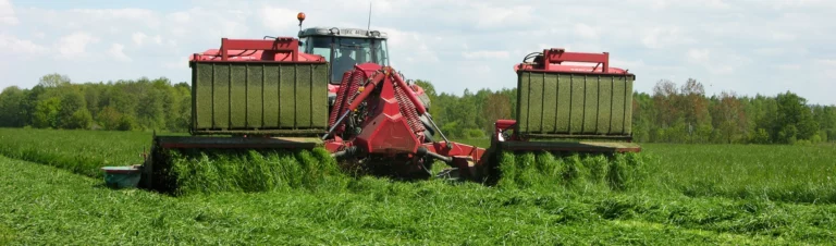 Traktor som slår vall